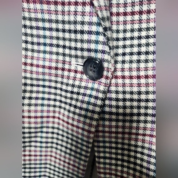 Talbots Check Blazer Notched Lapel Single Breast NWT Lined 14 Boyfriend Pockets - Picture 9 of 15